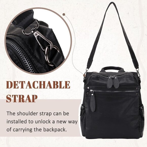 Women Backpack Purse Faux Leather Convertible Shoulder Bag Travel School